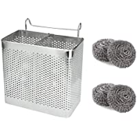 PERFETSELL Cesta Cubiertos Lavavajillas Porta Cubiertos de Acero Inoxidable Escurridor de Cubiertos Colgante Porta…